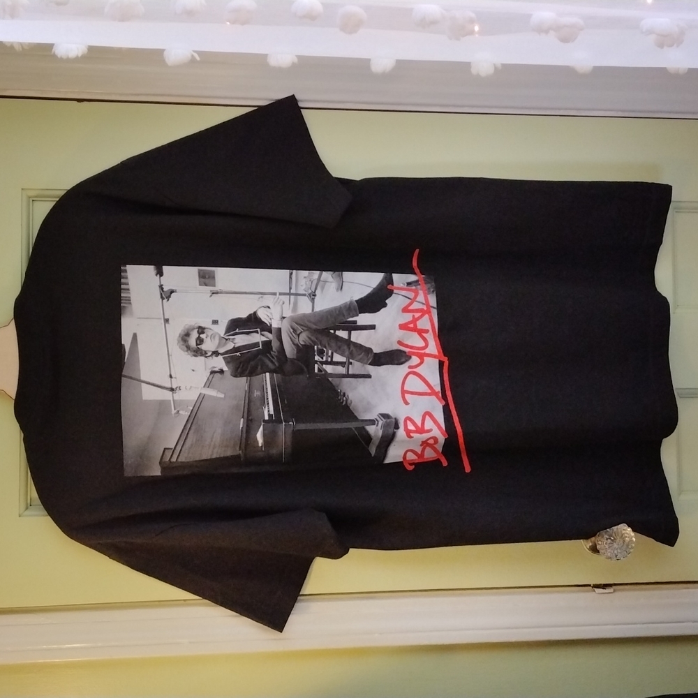 Men's Pleasures Bob Dylan capsule collection t-shirt Large black white red